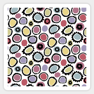 Modern Art Colorful Cog Blob Flowers Sticker